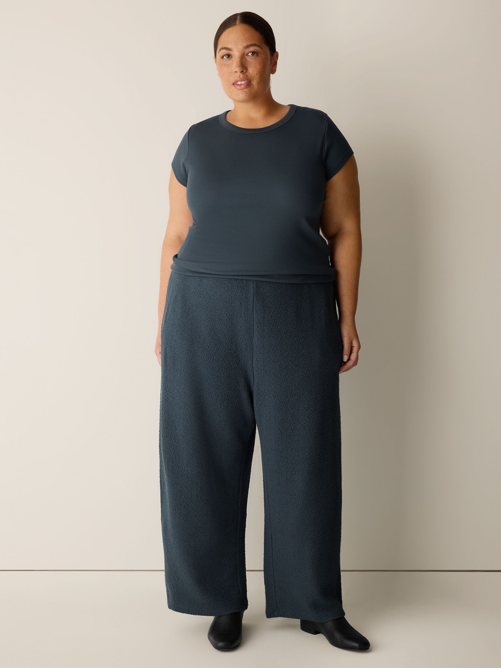 Organic Cotton Stretch Rib Crew Neck Tee