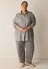 Wool Cotton Check Classic Collar Long Shirt
