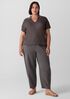 Cotton Silk Cord Split Neck Top