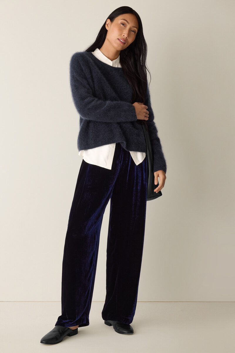 Velvet Pleated Straight Pant Velvet Pleated Straight Pant