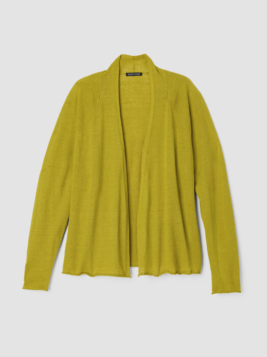 Organic Linen Cotton High Collar Cardigan
