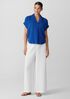 Organic Cotton Lofty Gauze Notch Collar Top