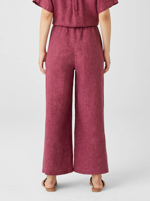 Washed Organic Linen Delave Wide-Leg Pant