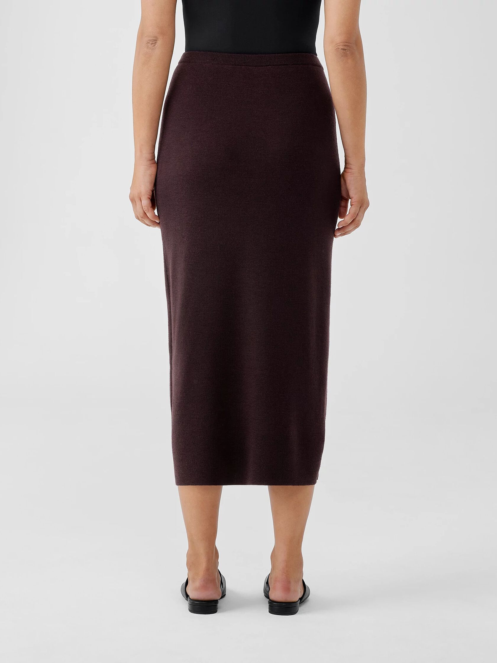 Merino Rib Pencil Skirt in Regenerative Wool