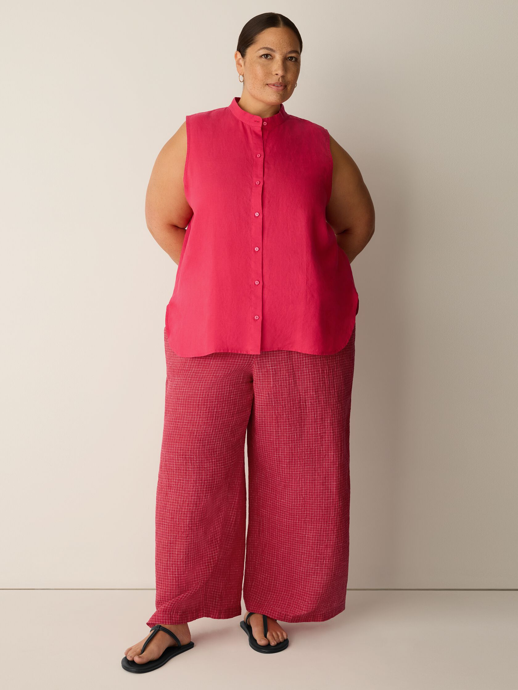 Organic Handkerchief Linen Sleeveless Shirt