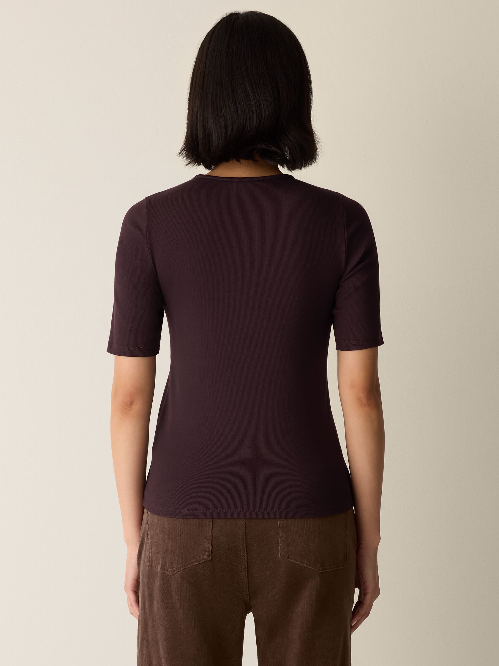 Organic Cotton Stretch Rib Crew Neck Tee