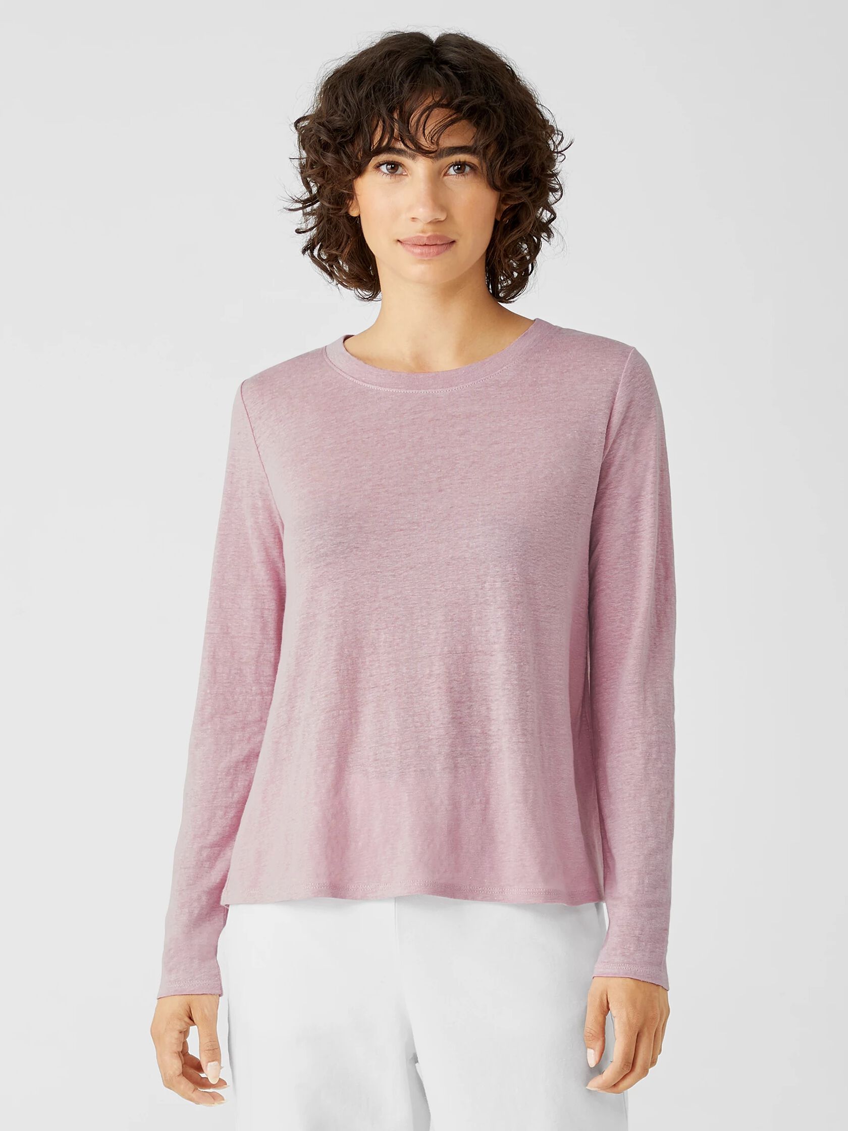 Organic Linen Jersey Crew Neck Top