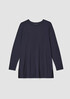 Stretch Jersey Knit Crew Neck Long Top