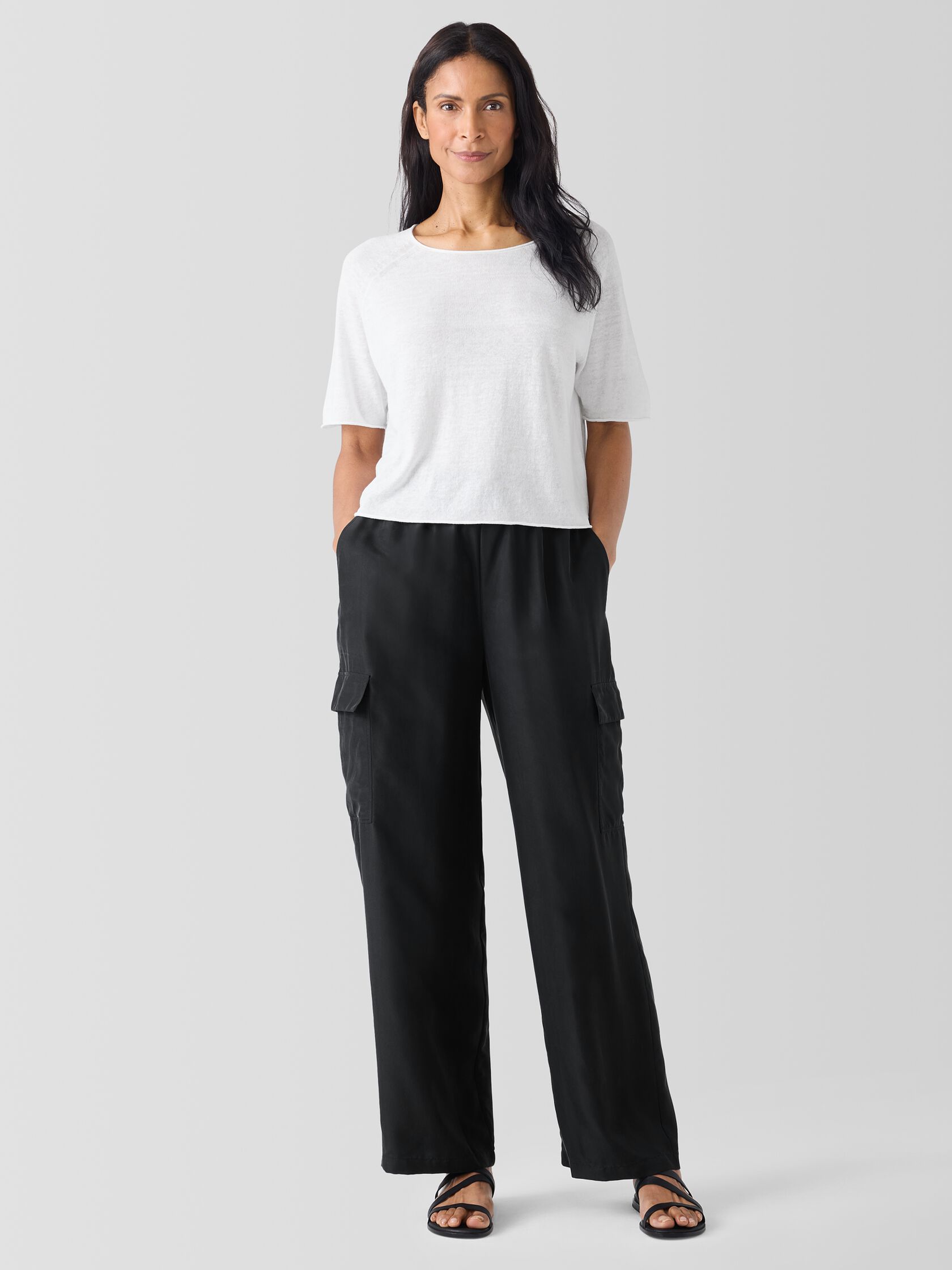 Washed Silk Cargo Pant