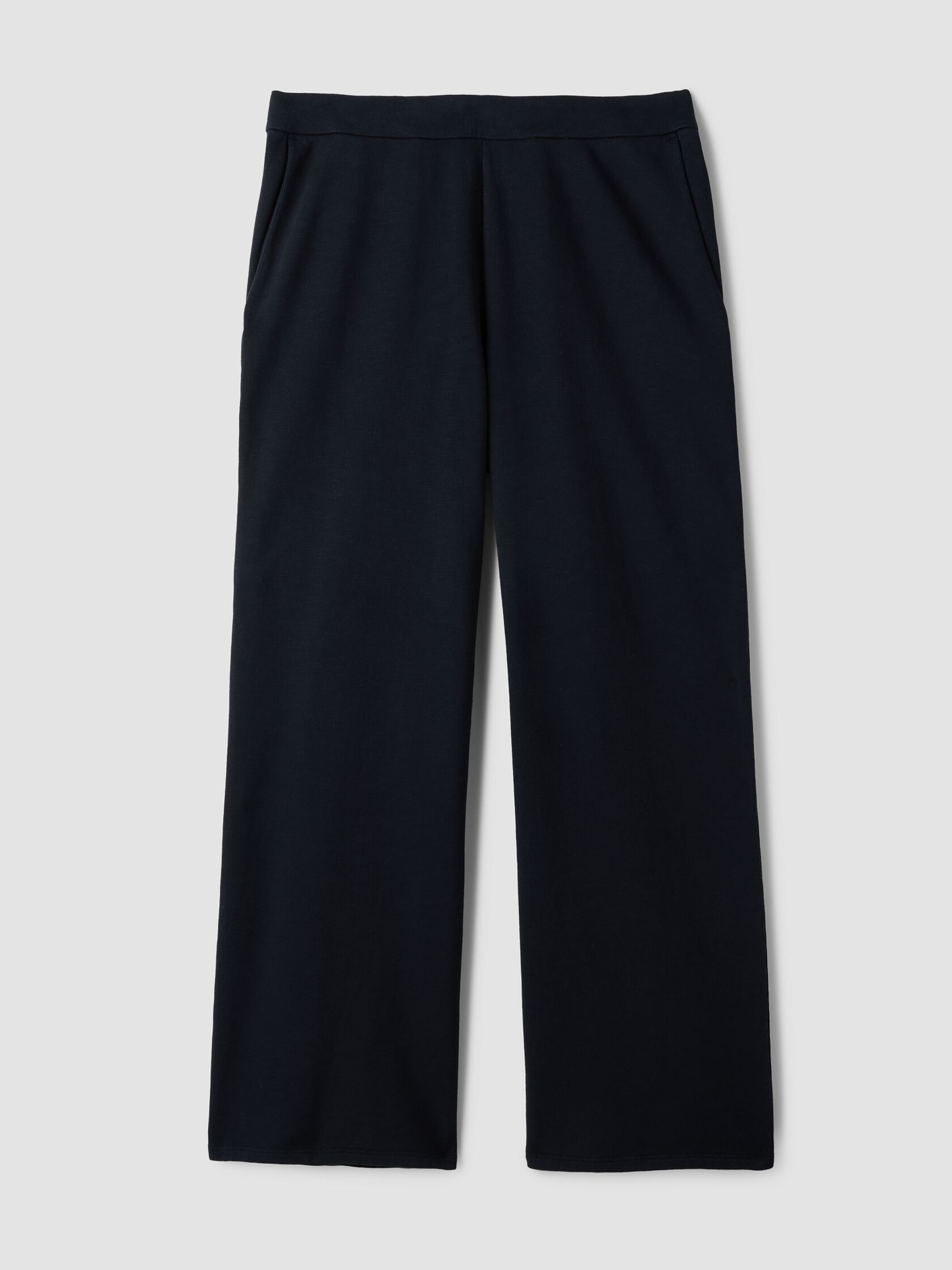 Garment-Dyed Organic Cotton Terry Wide-Leg Pant