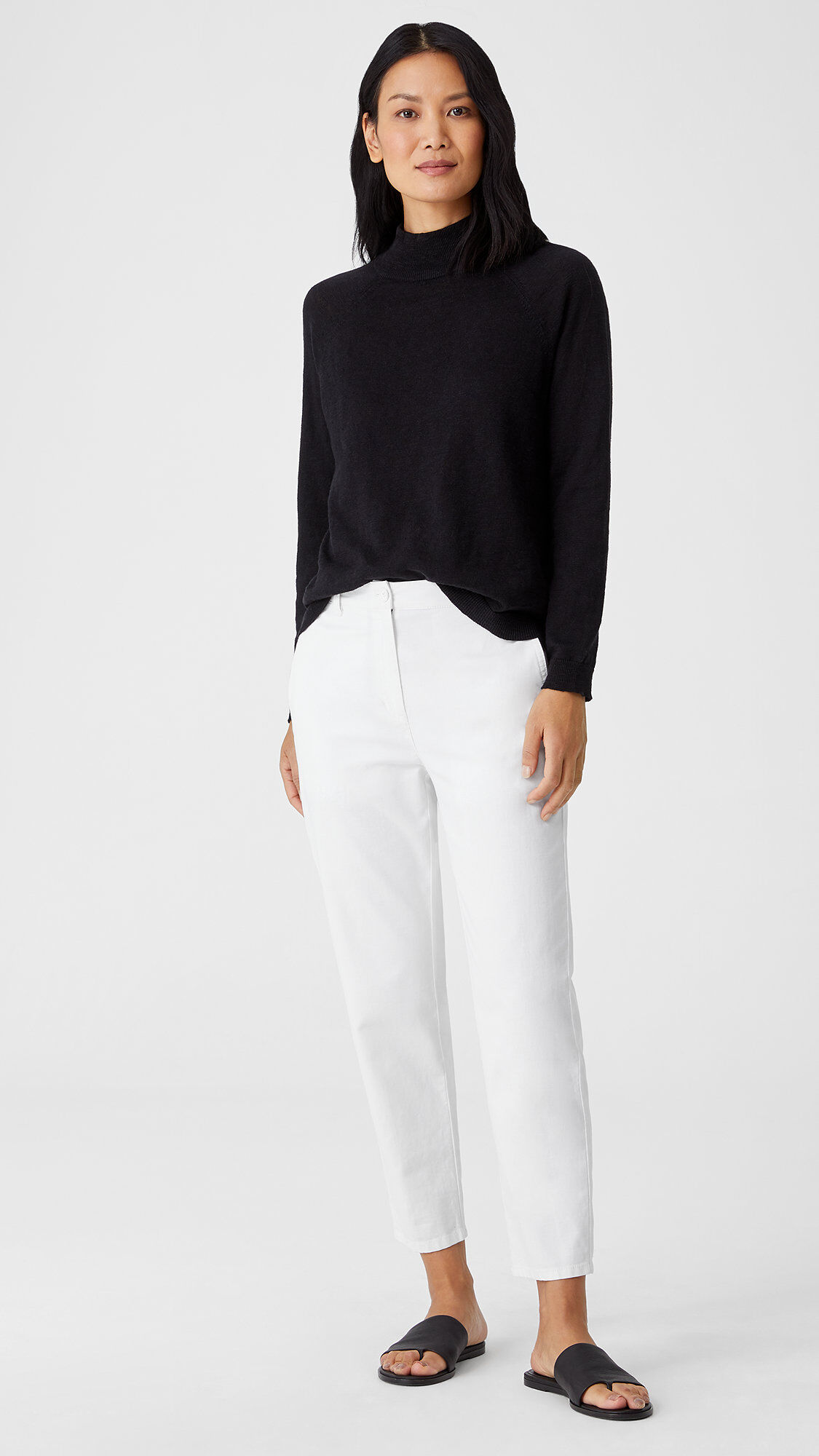 Cotton Hemp Tapered Ankle Pant | EILEEN FISHER