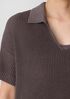 Cotton Silk Cord Split Neck Top