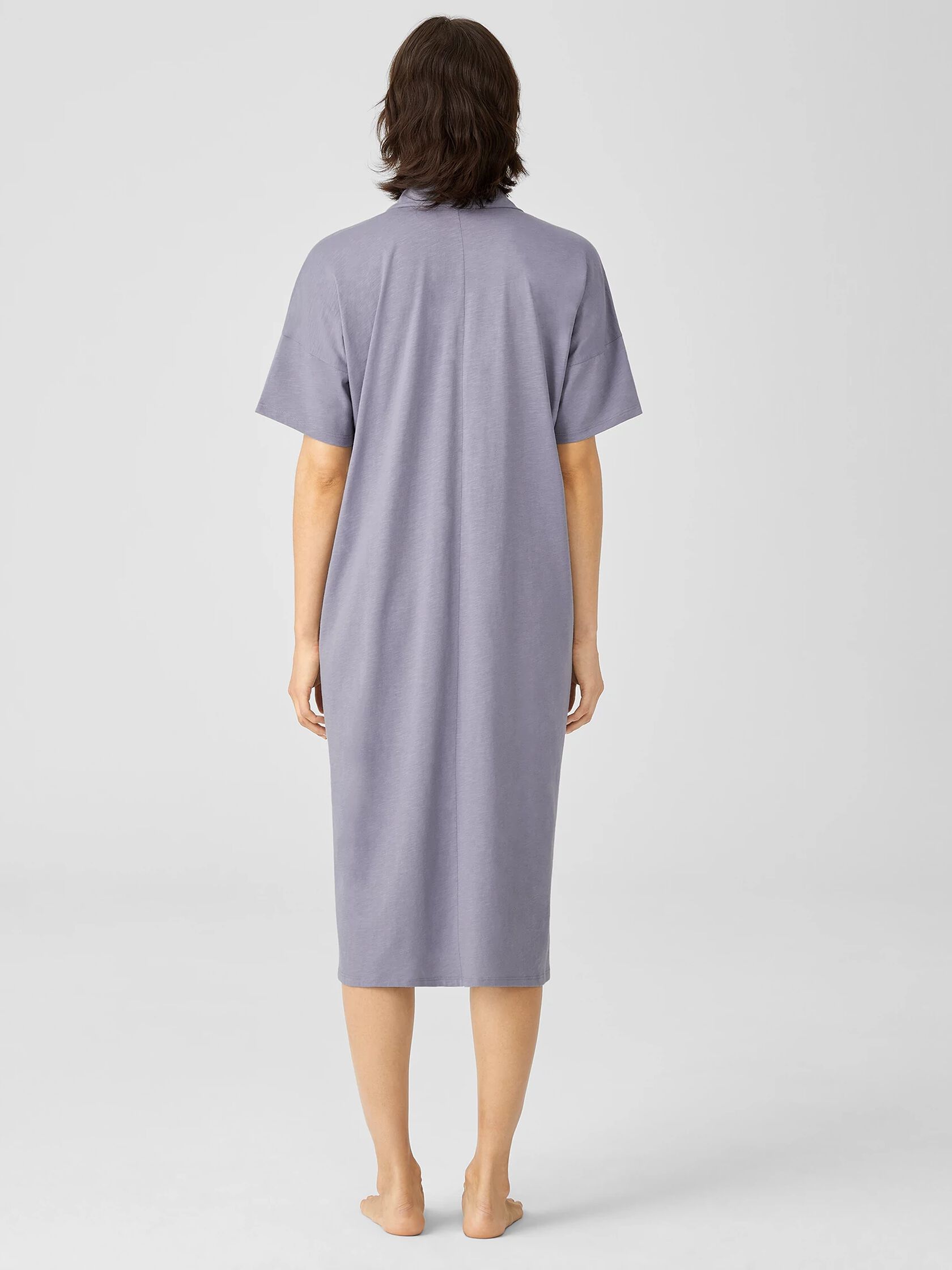 Organic Cotton Slub Jersey Classic Collar Dress