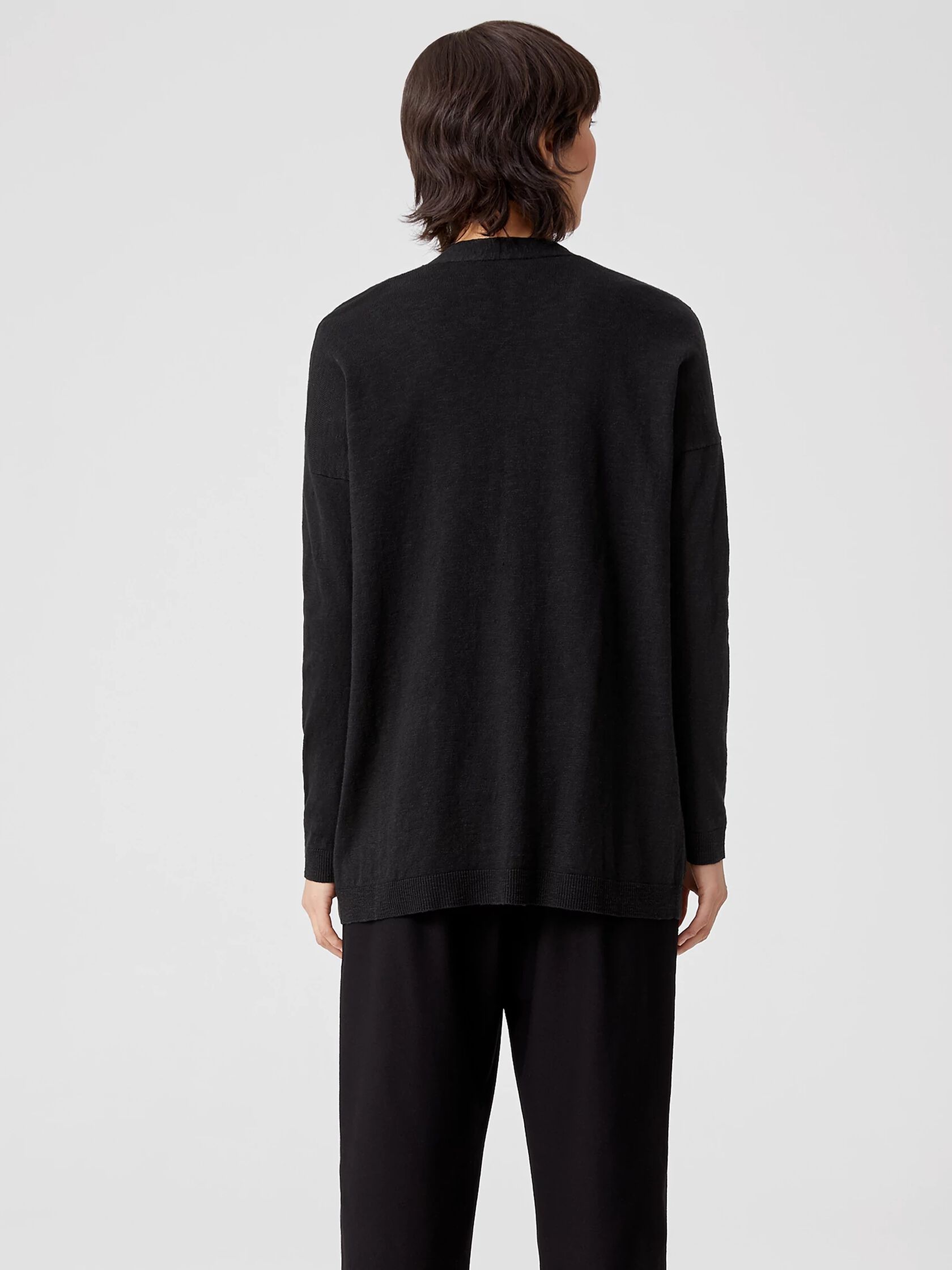 Organic Cotton Linen Slub High Collar Cardigan