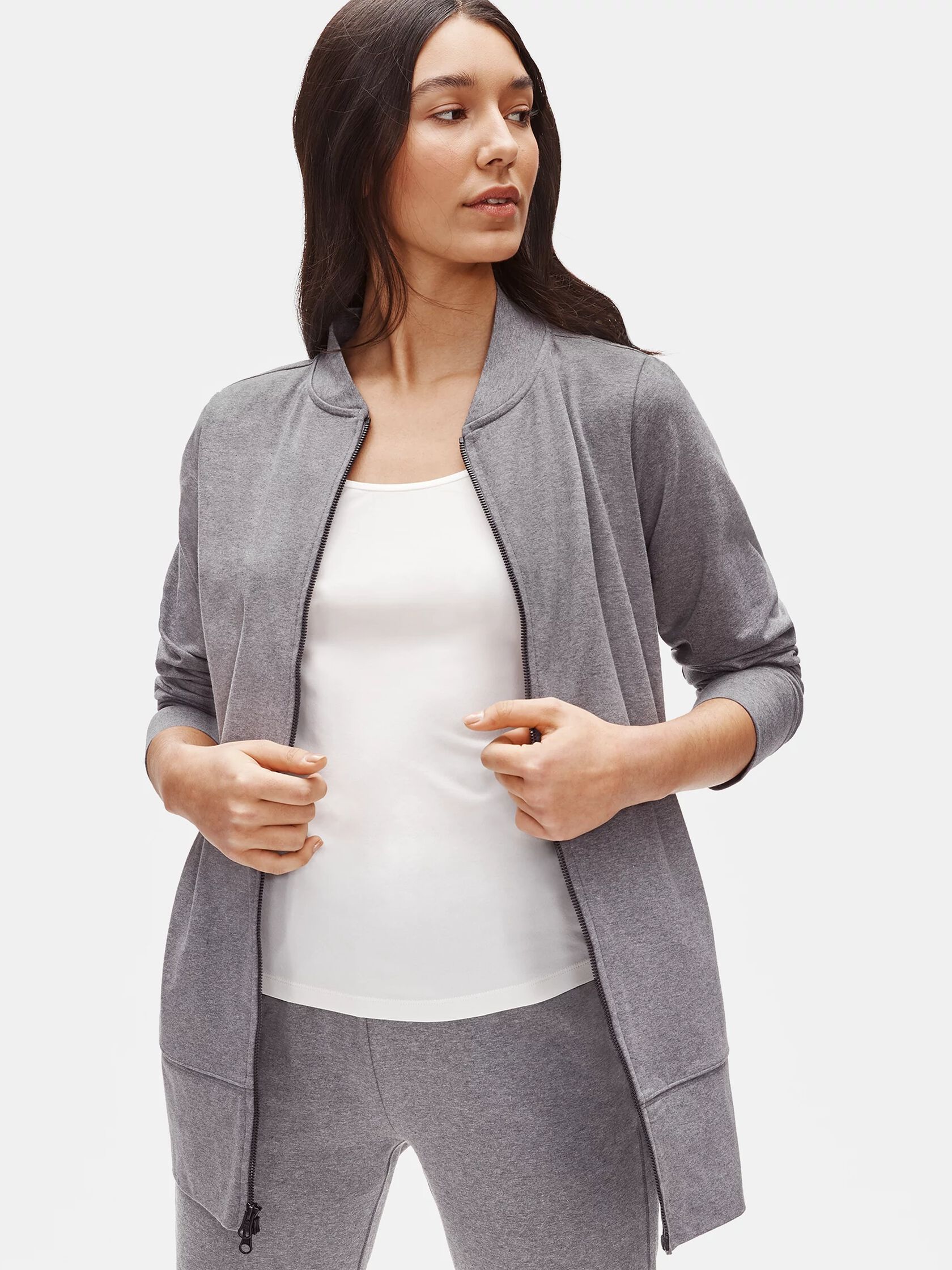 Heathered Organic Cotton Stretch Flight Jacket