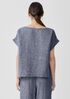 Puckered Organic Linen Ballet Neck Top