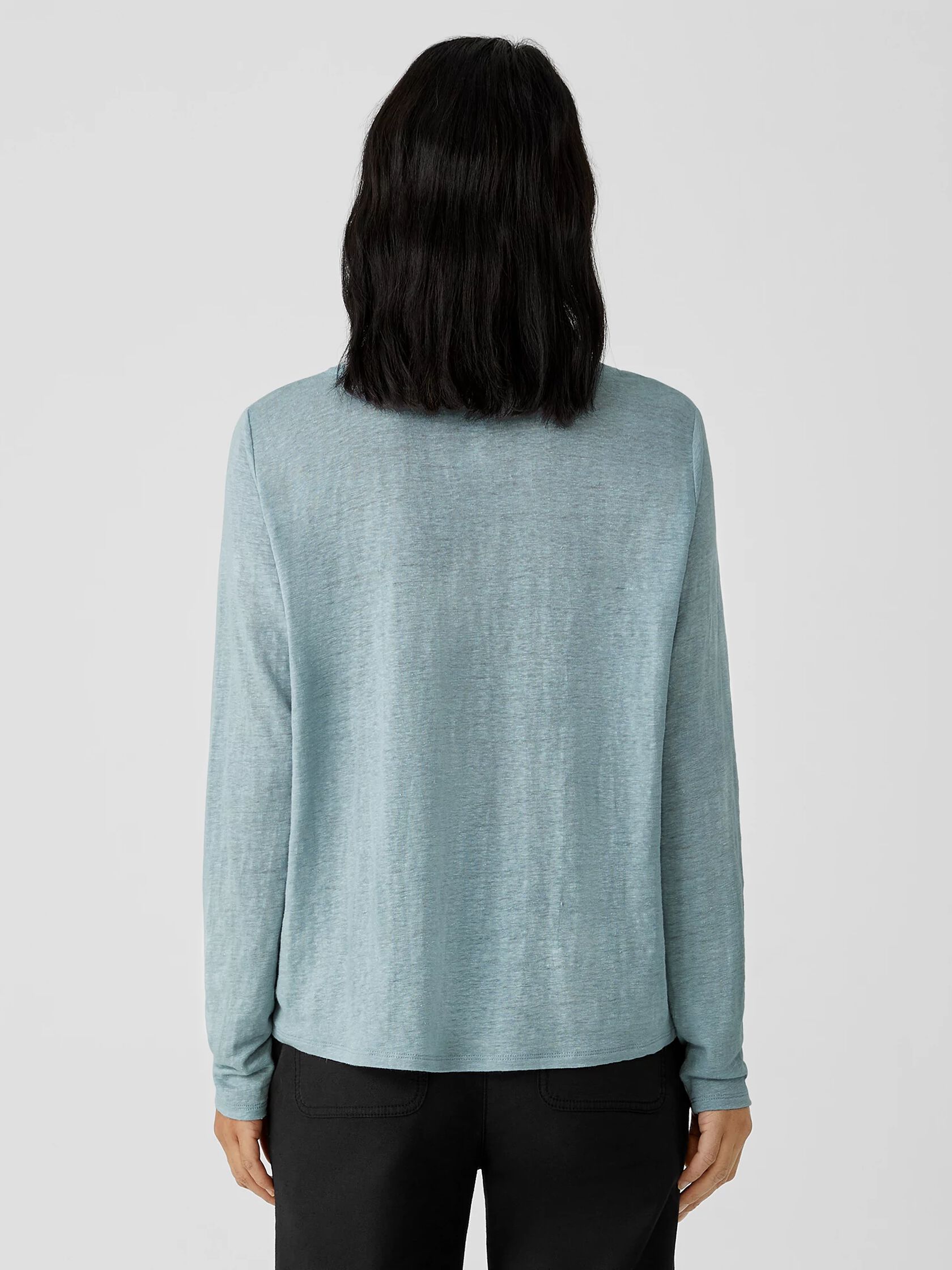 Organic Linen Jersey Crew Neck Top