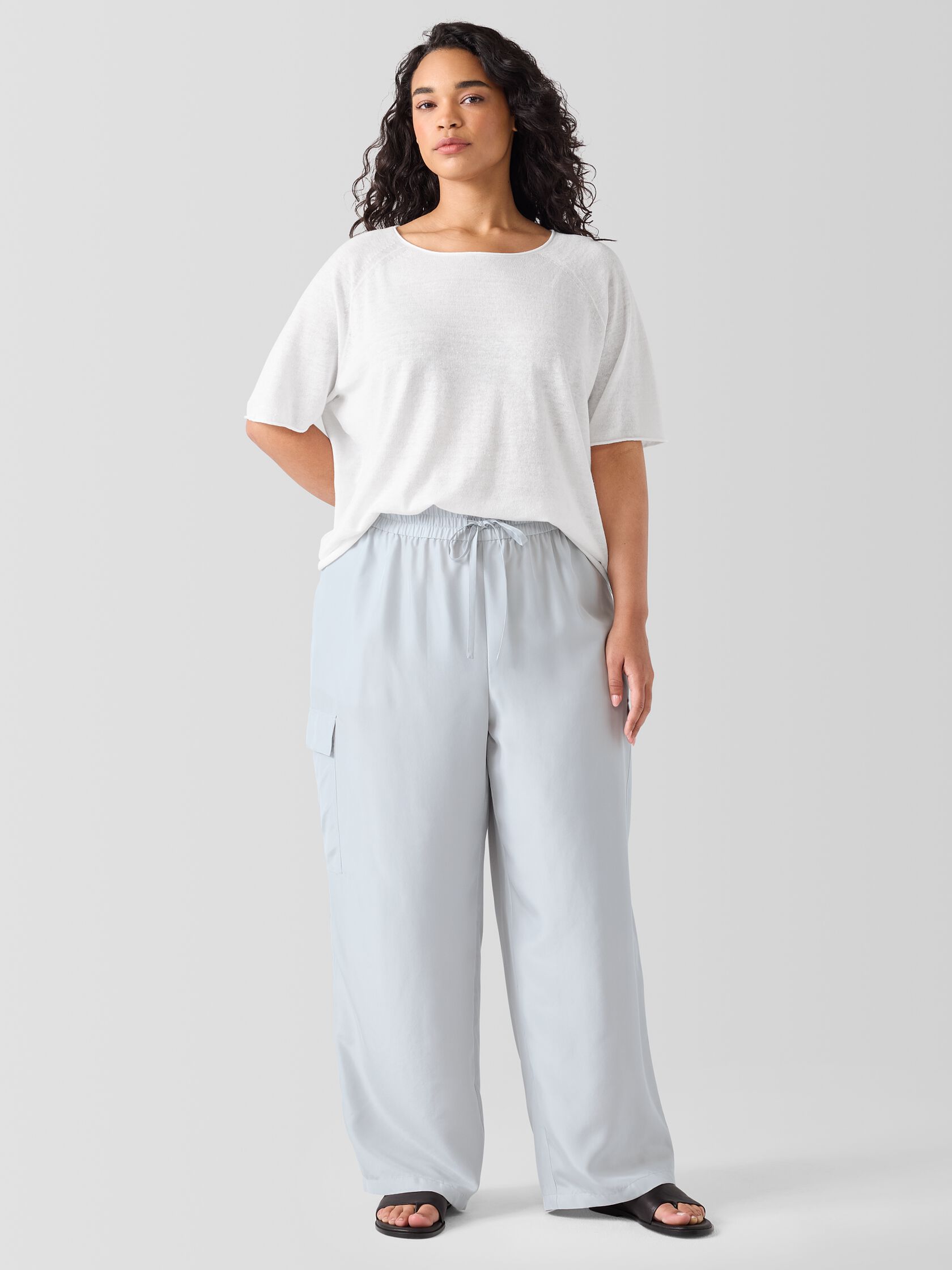 Organic Linen Cotton Jewel Neck Top