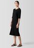 Textured Stretch Rib Crew Neck Dress
