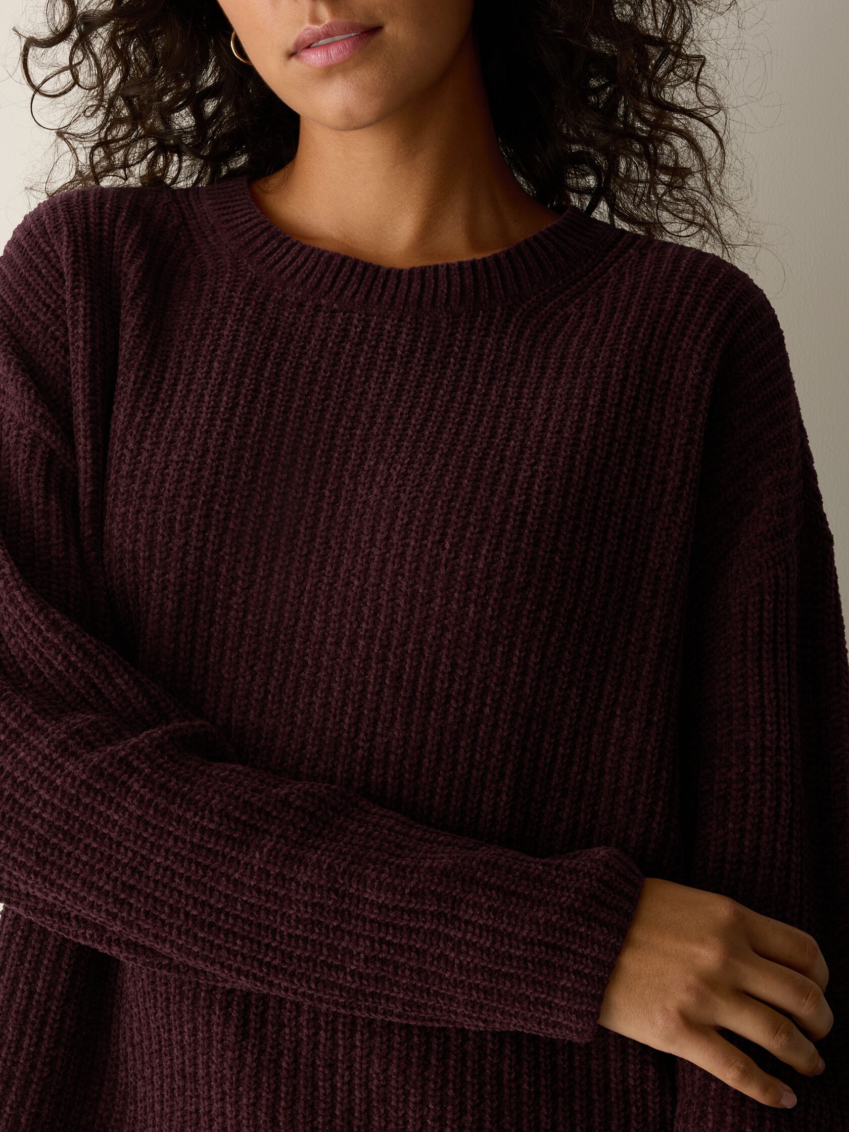 Organic Cotton Chenille Crew Neck Top