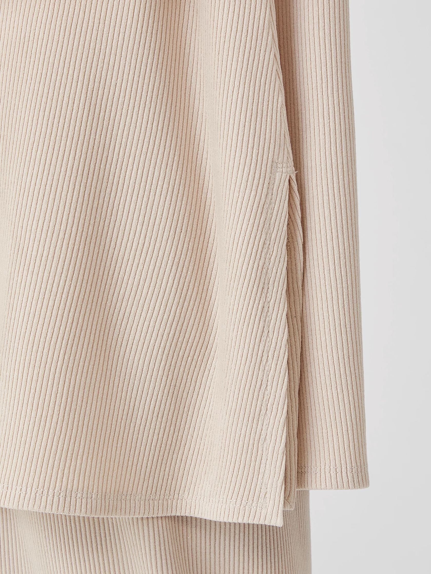 Ribbed Organic Cotton Blend Long Top