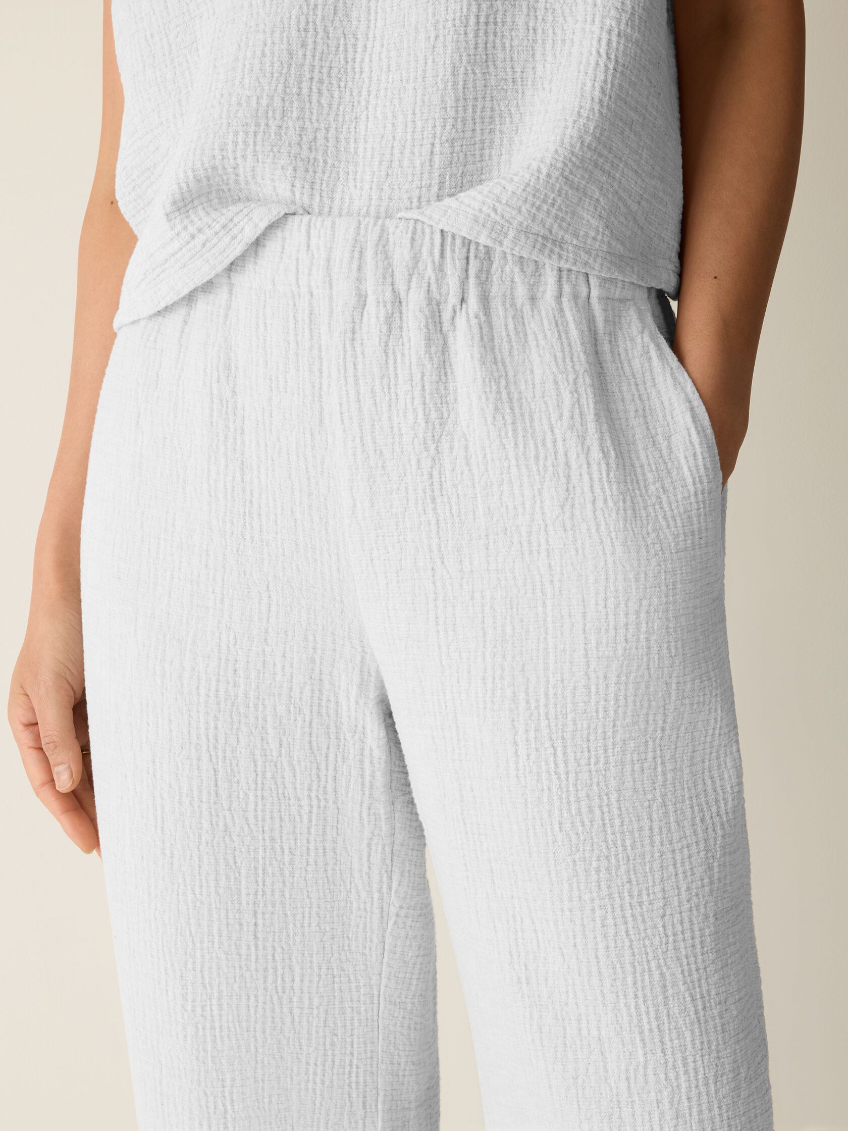 Organic Cotton Doubleweave Wide-Leg Pant