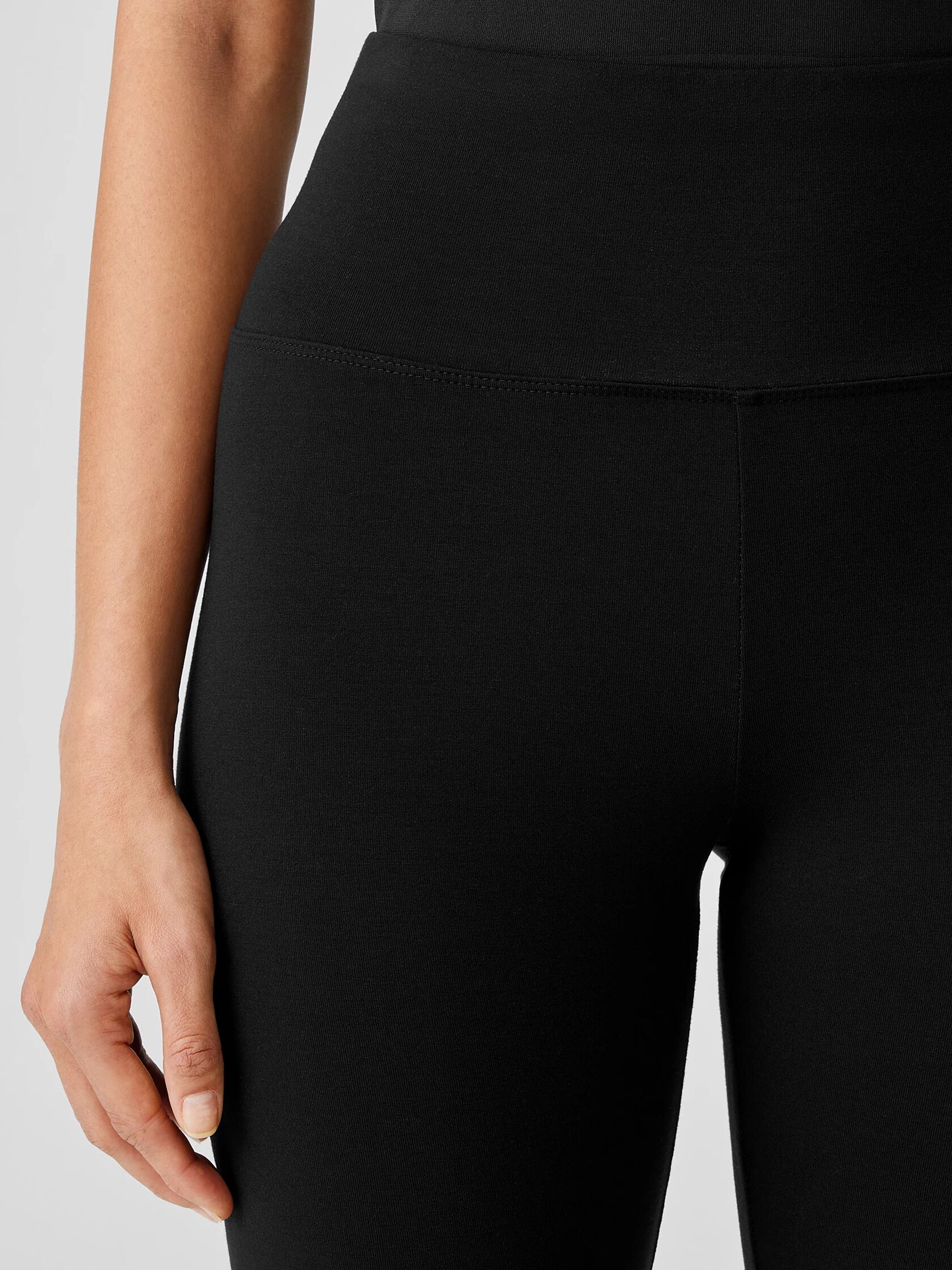 Stretch Jersey Knit High-Waisted Leggings