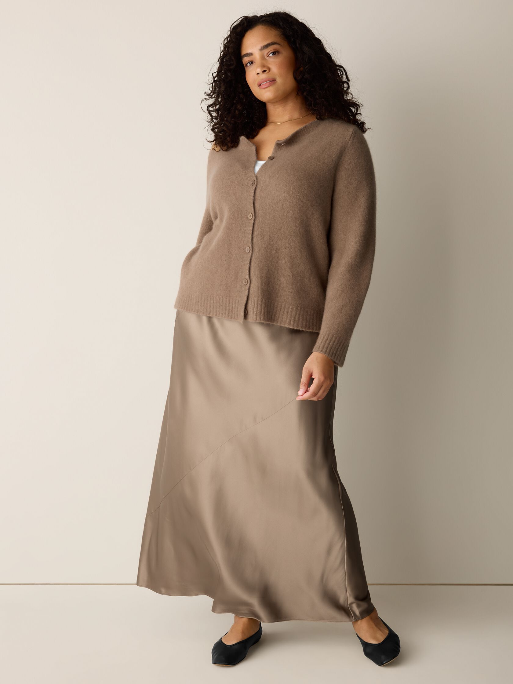 Cashmere Silk Bliss Crew Neck Cardigan