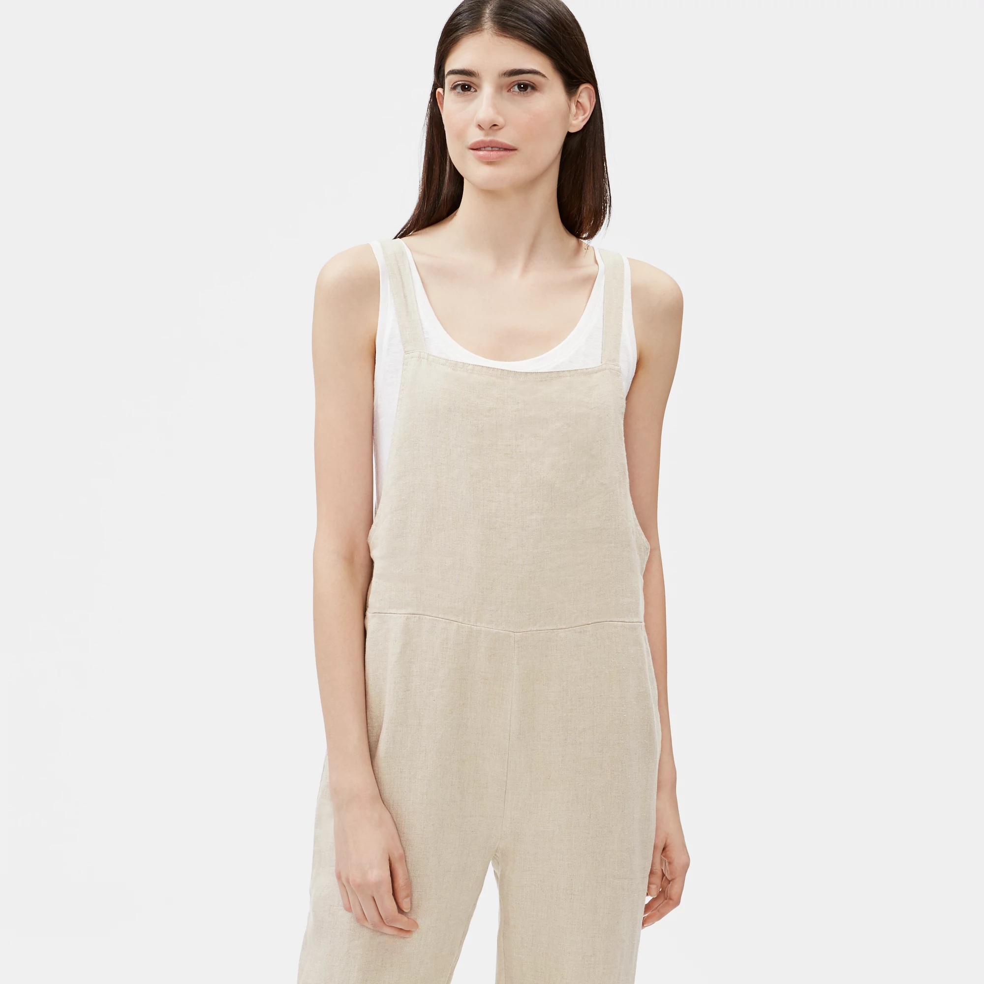 Organic Linen Cropped Jumpsuit | EILEEN 
