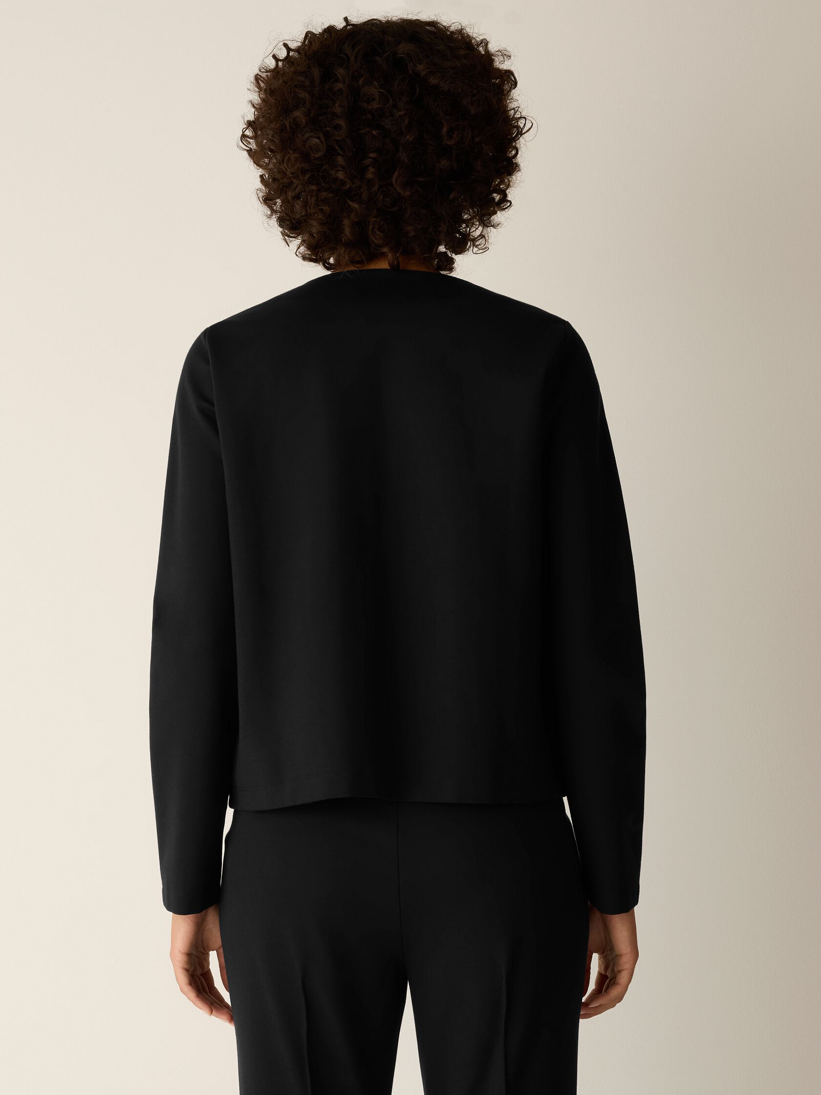 Washable Flex Ponte Round Neck Jacket