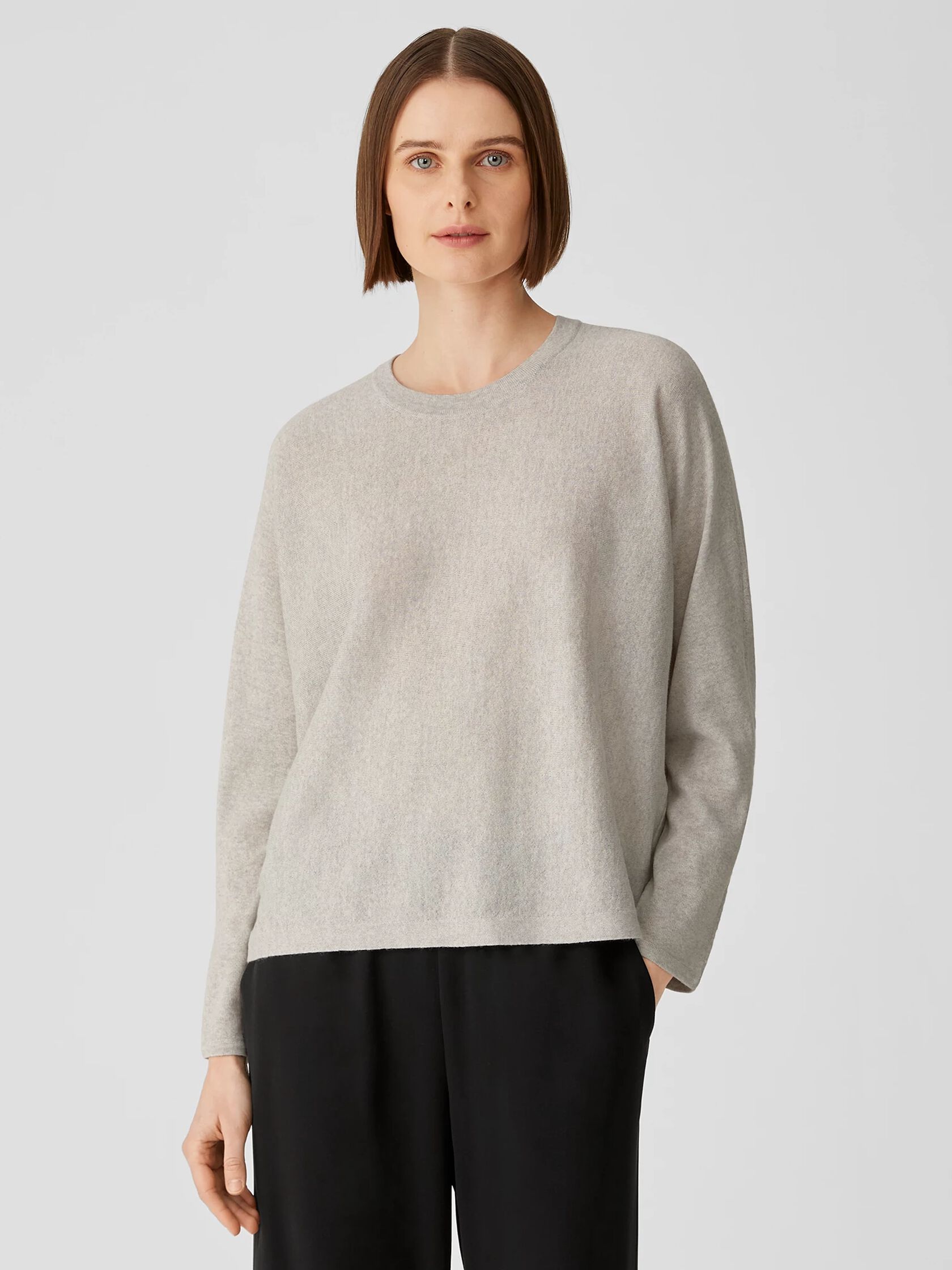 Washable Wool Crepe Top in Regenerative Wool