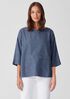 Airy Organic Cotton Twill Bateau Neck Top
