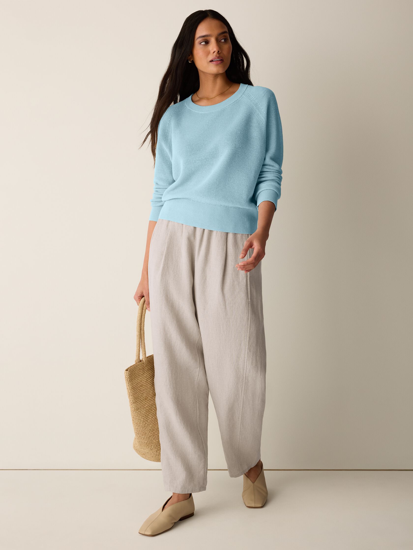 Organic Linen Cotton Wedge Sweater