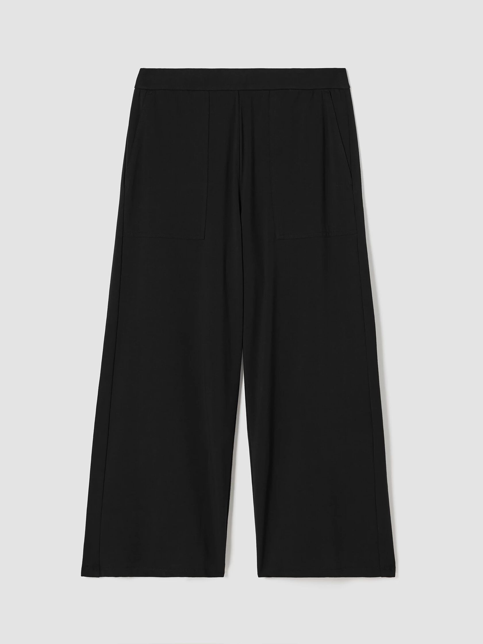 Pima Cotton Stretch Jersey Wide-Leg Pant