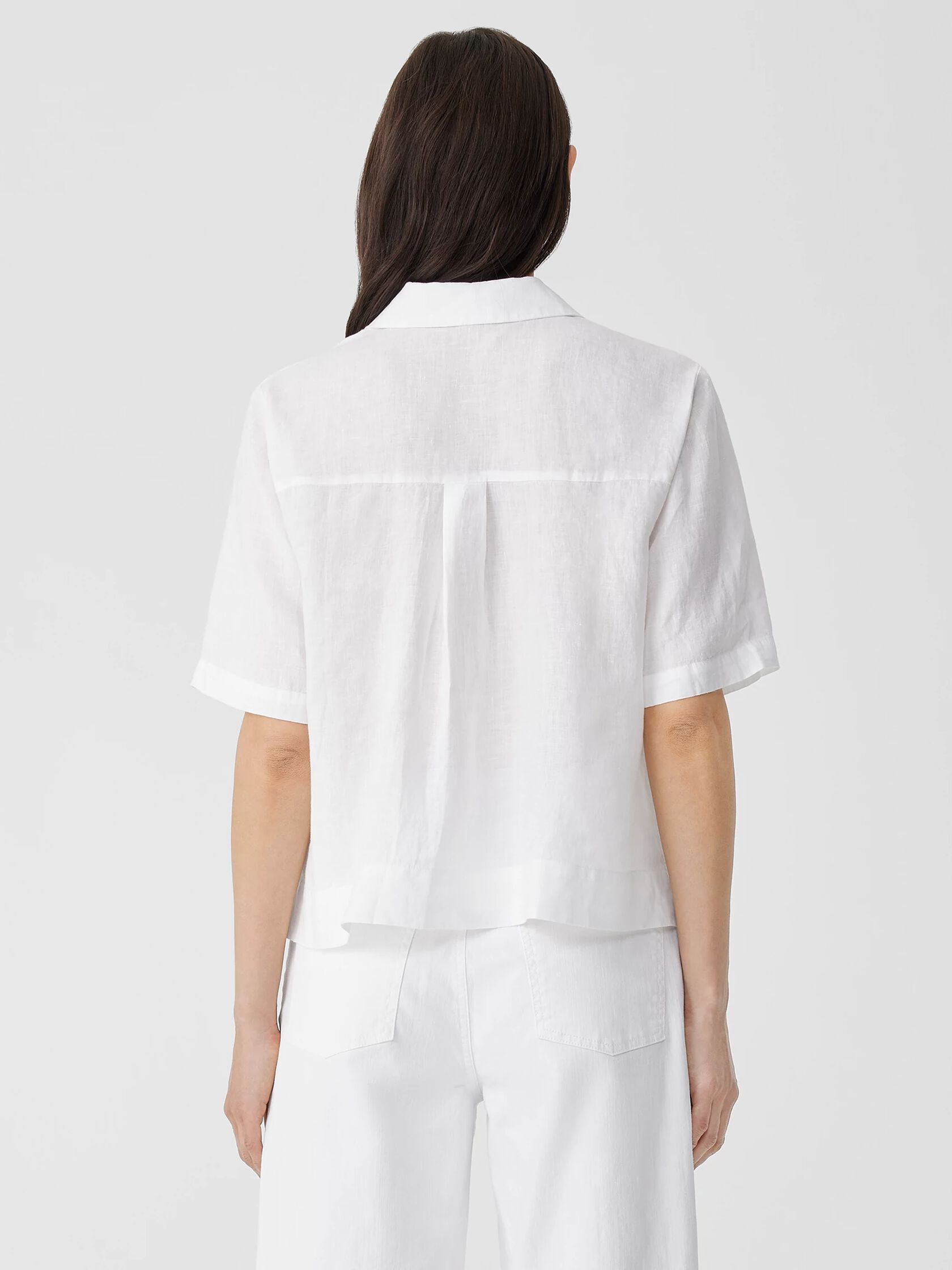 Handkerchief Linen Notch Collar Shirt