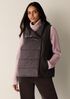 Eggshell Recycled Nylon High Collar Quilted Vest