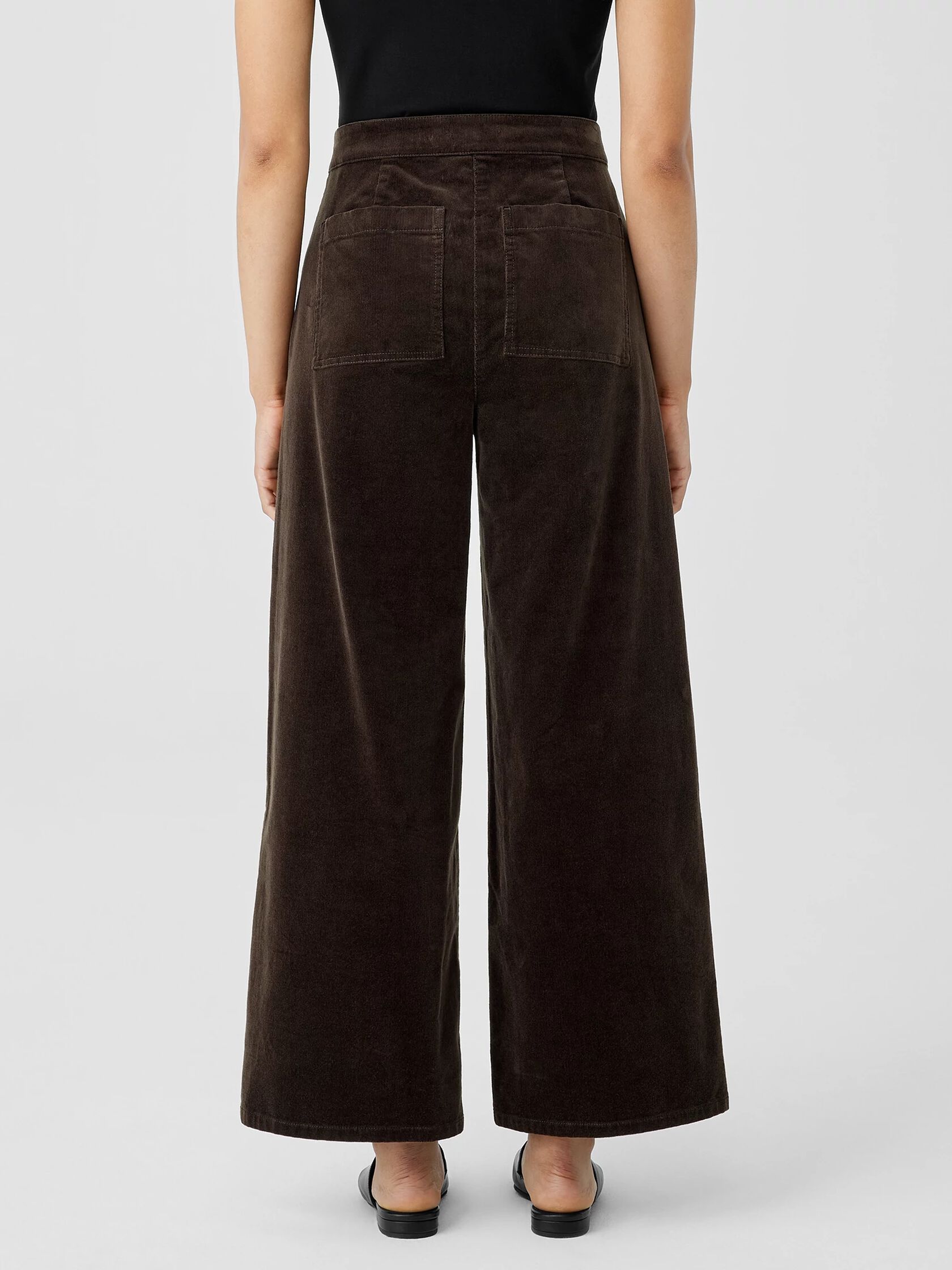 Organic Cotton Stretch Corduroy Wide-Leg Pant