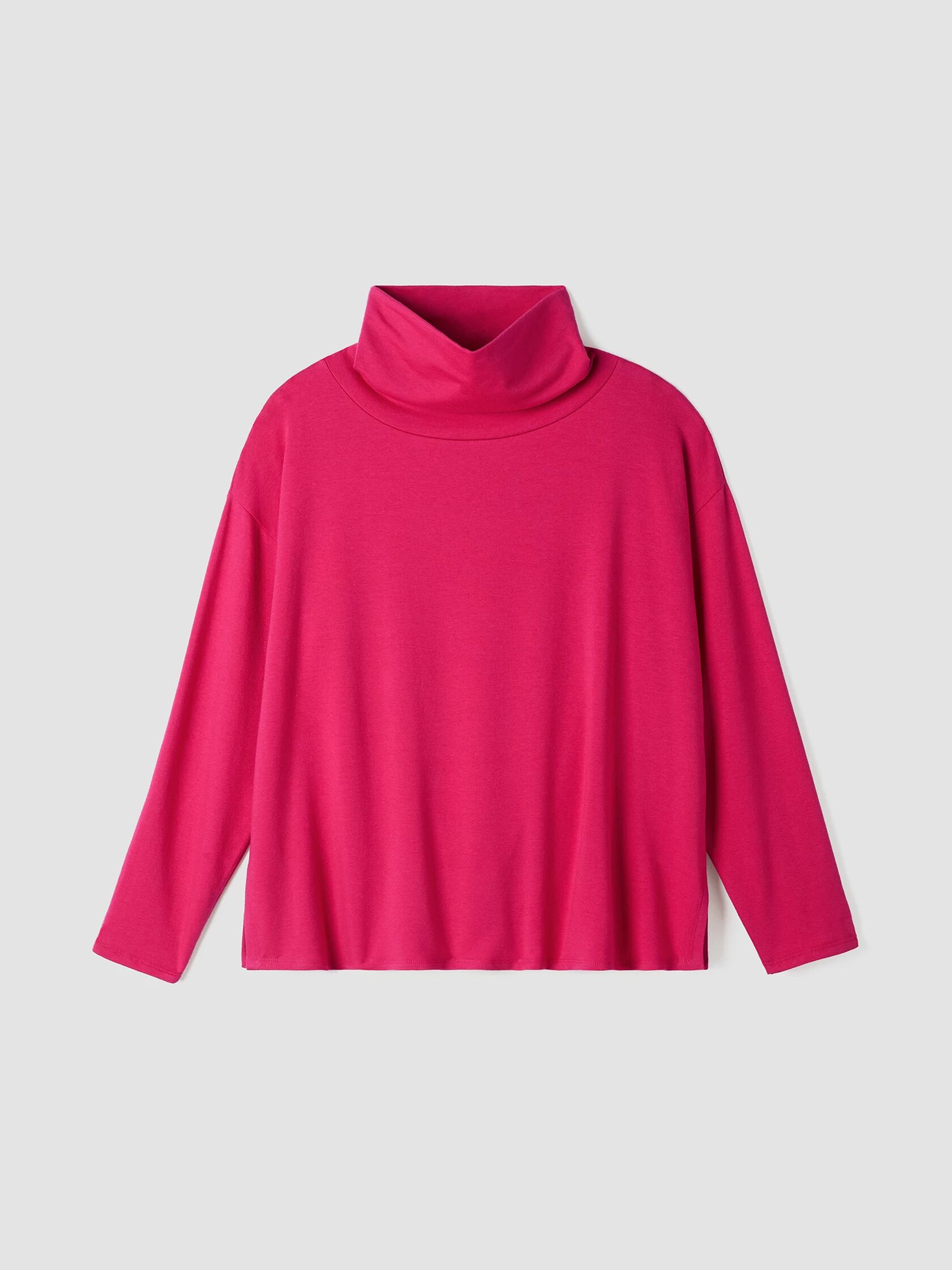 Cozy Brushed Terry Hug Funnel Neck Top