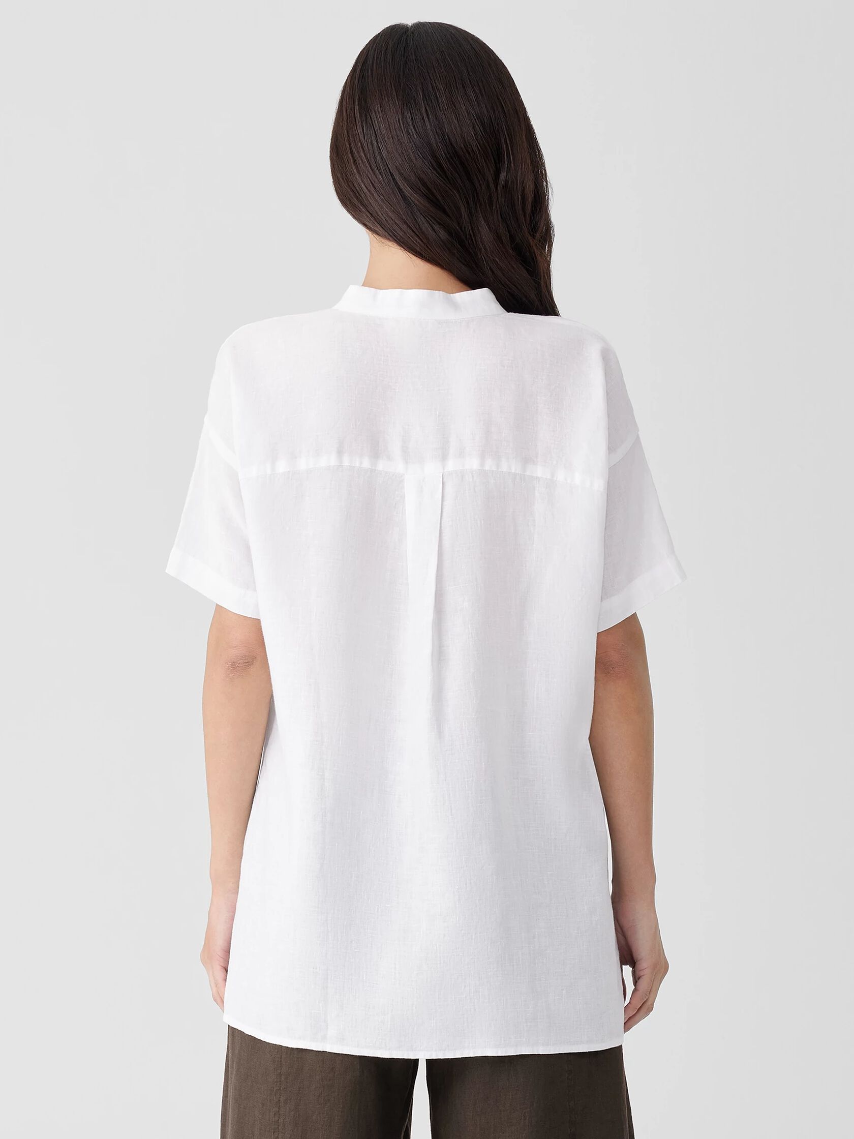 Handkerchief Linen Short-Sleeve Long Shirt