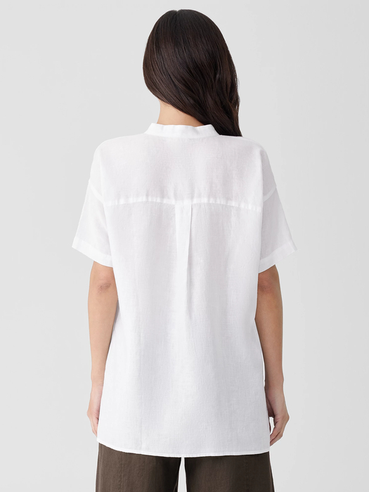 Handkerchief Linen Short-Sleeve Long Shirt