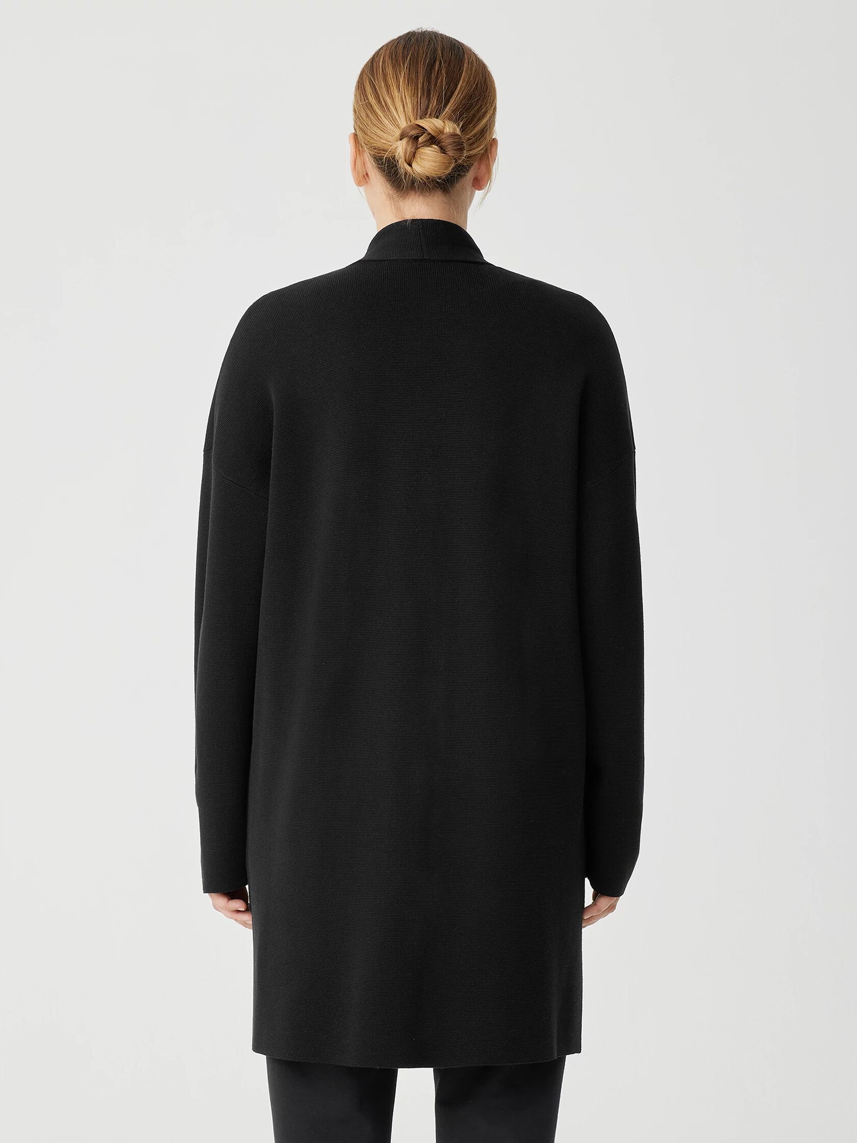 Silk and Cotton Interlock Long Cardigan