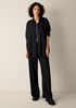 Wool Cotton Check Classic Collar Long Shirt