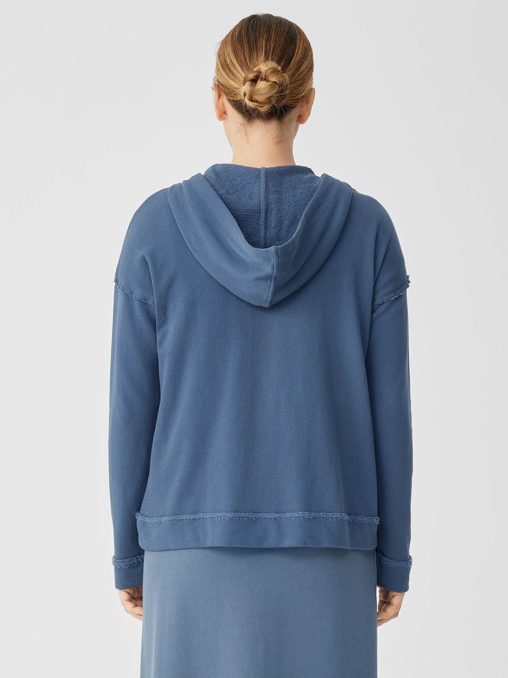 Lightweight Organic Cotton Terry Hooded Top