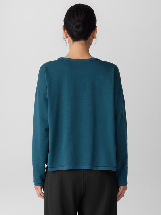 Cozy Brushed Terry Hug Round Neck Box-Top