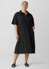 Washed Organic Cotton Poplin Split Neck Dress