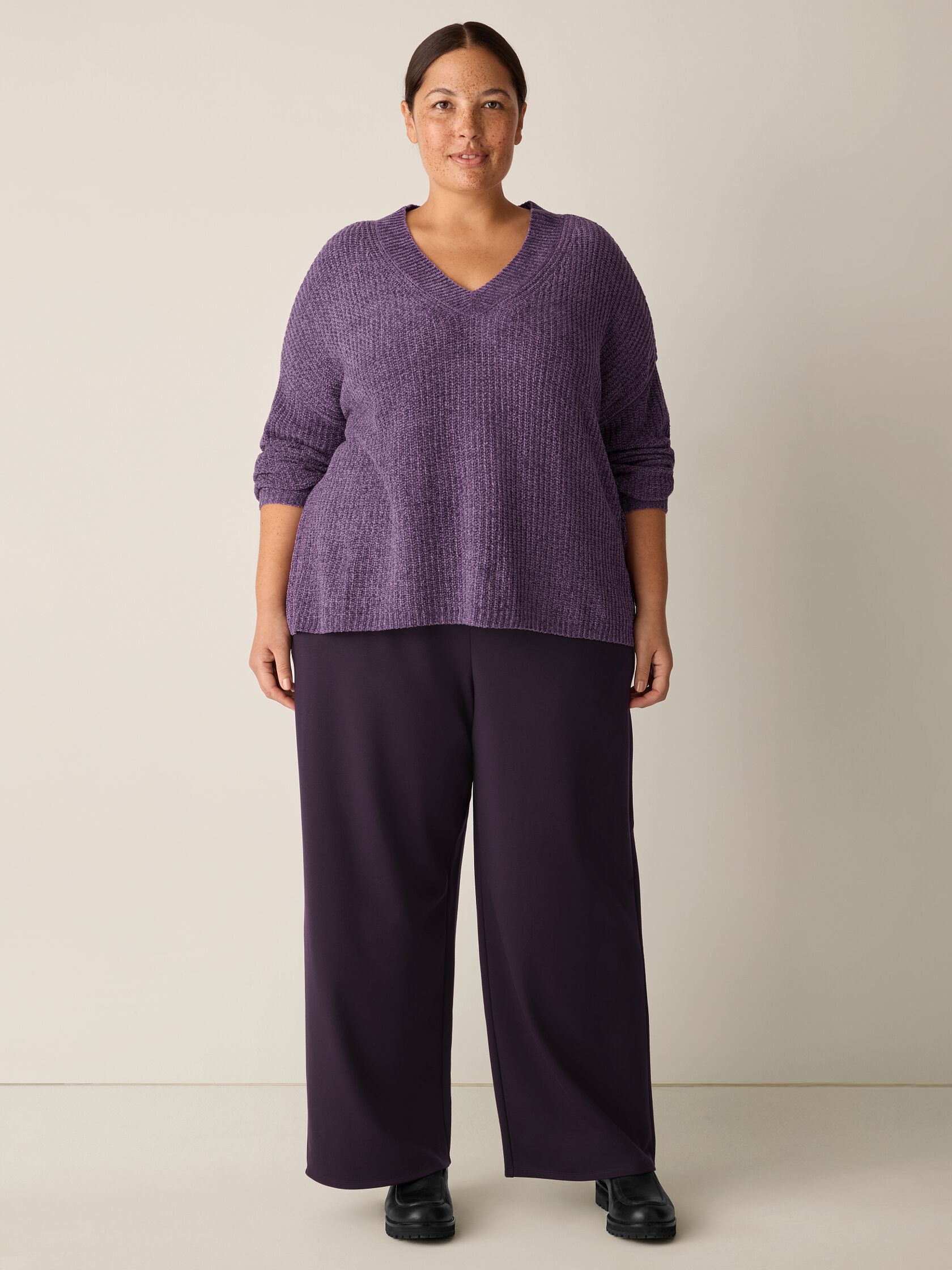 Chenille Blend V-Neck Top