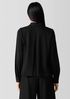 Stretch Jersey Knit Band Collar Top