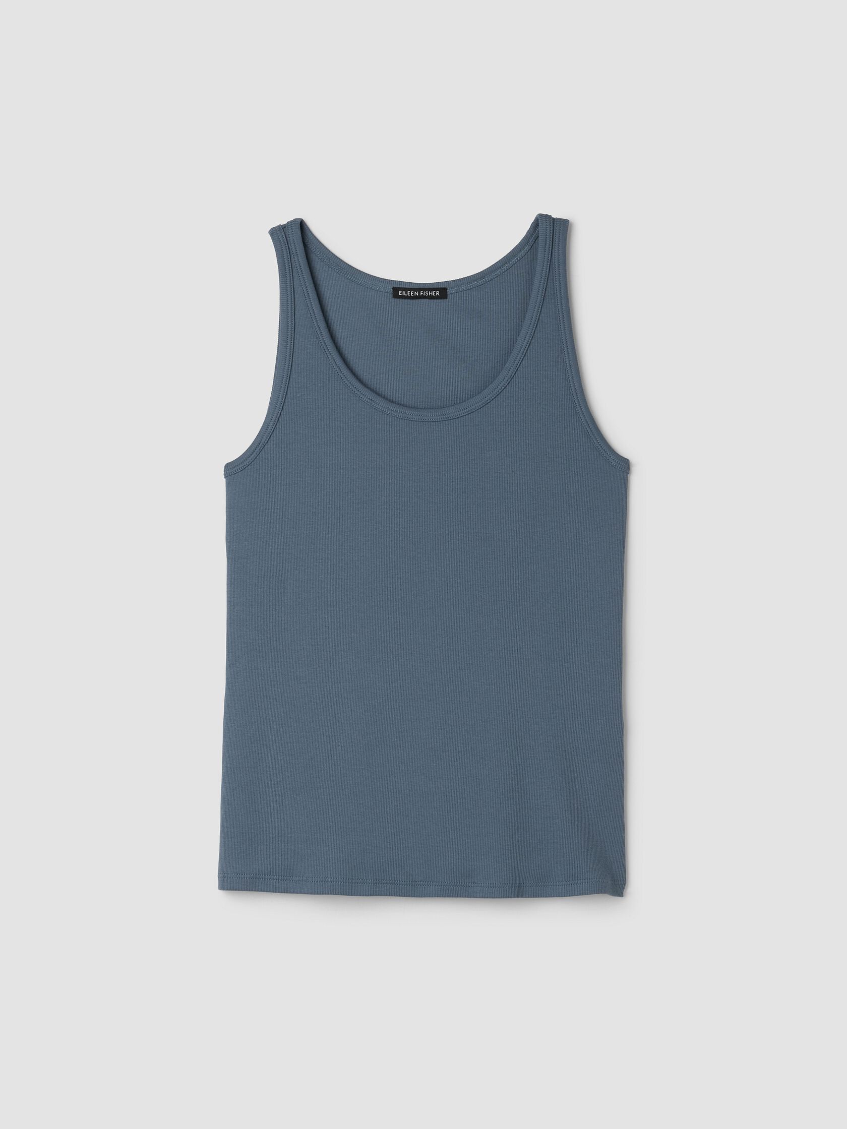 Organic Cotton Stretch Rib Scoop Neck Tank