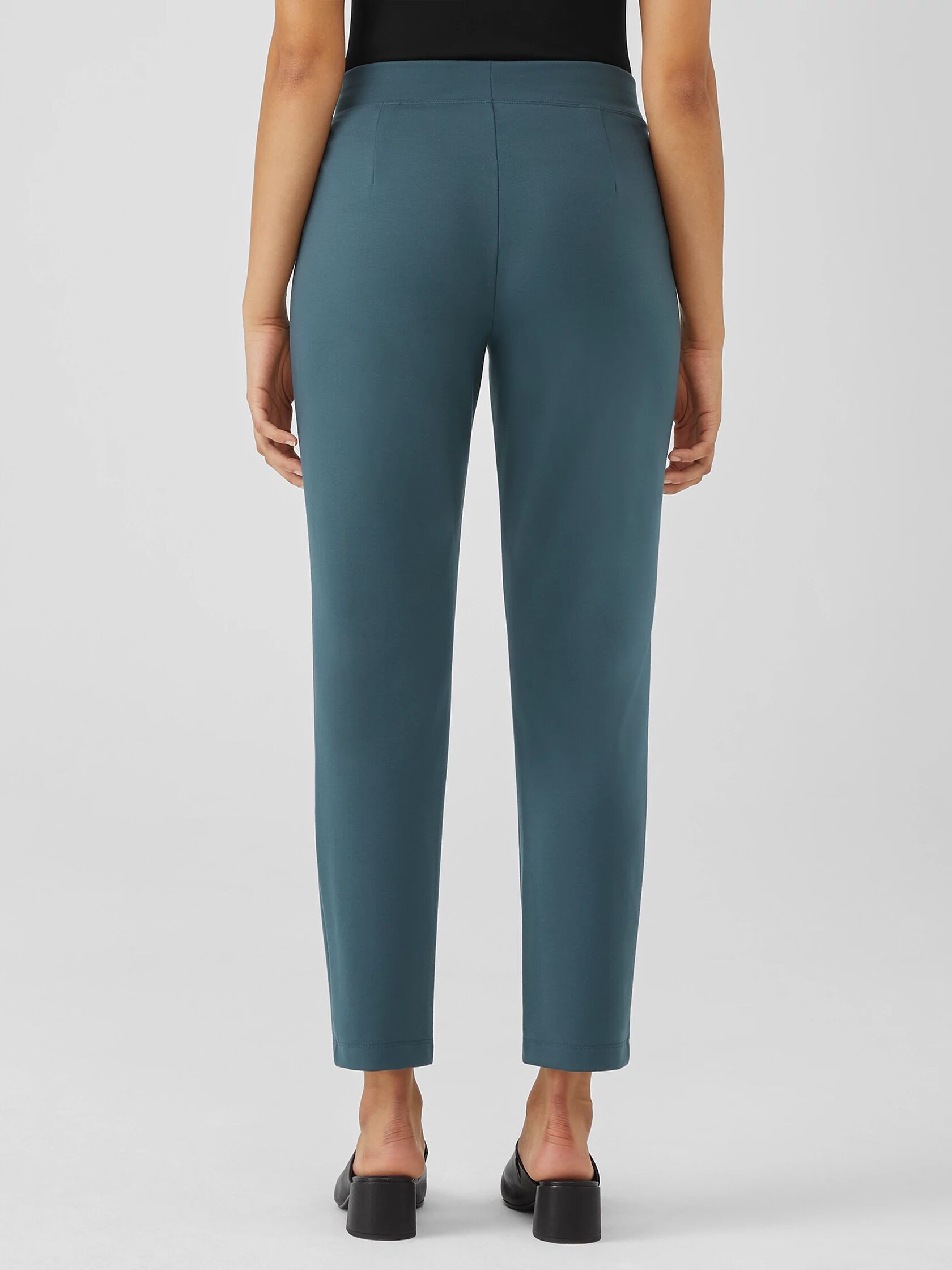 Eileen Fisher Slim Ankle in Cassis Washable Stretch Crepe Pull-on Pants XS  NWT