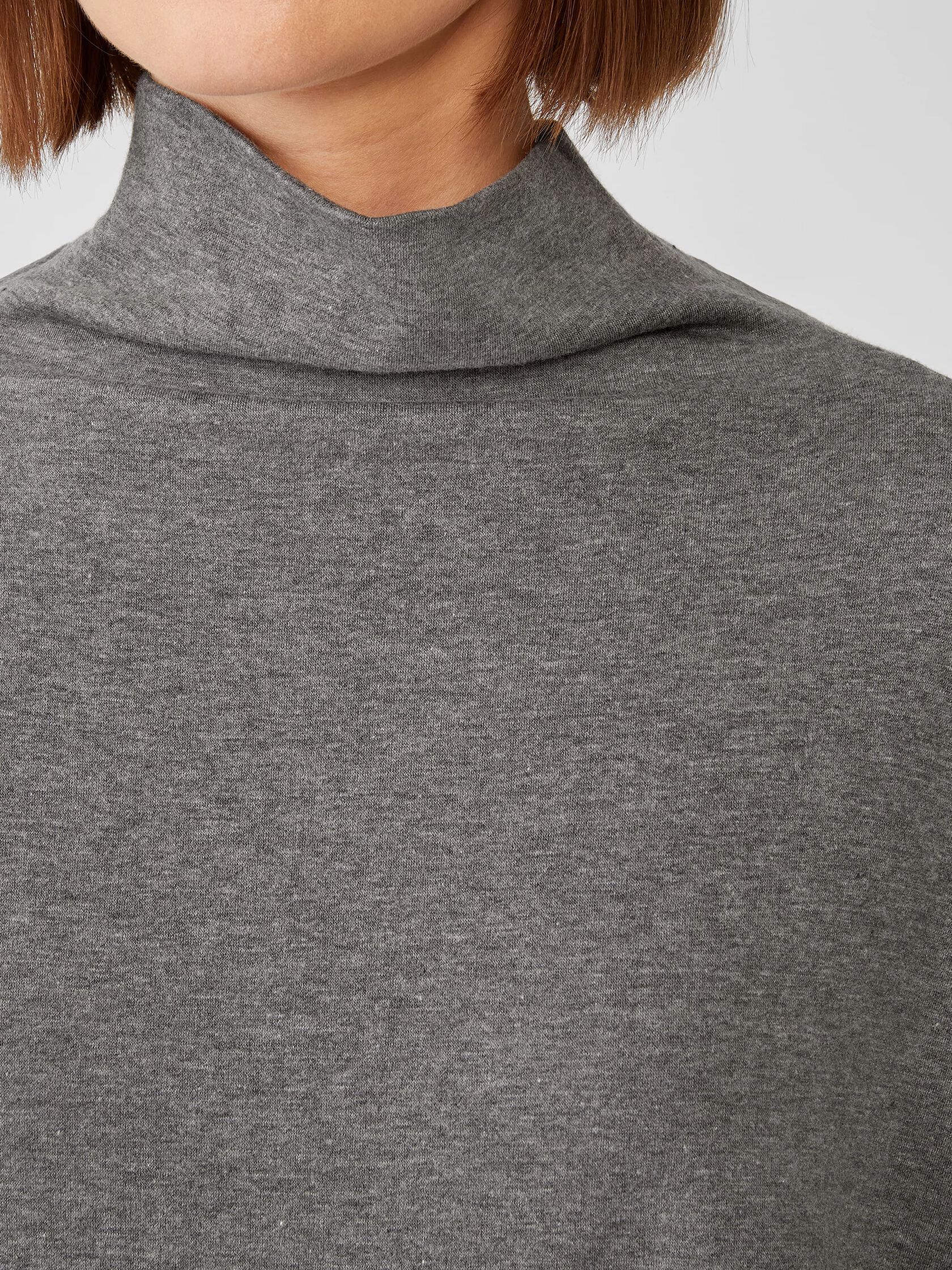 Cozy Brushed Terry Funnel Neck Top